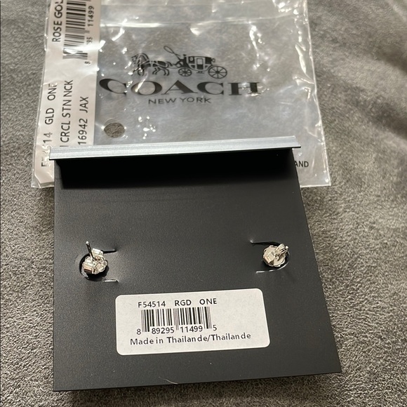 Coach Silver Horseshoe Stud Earrings - Picture 3 of 4